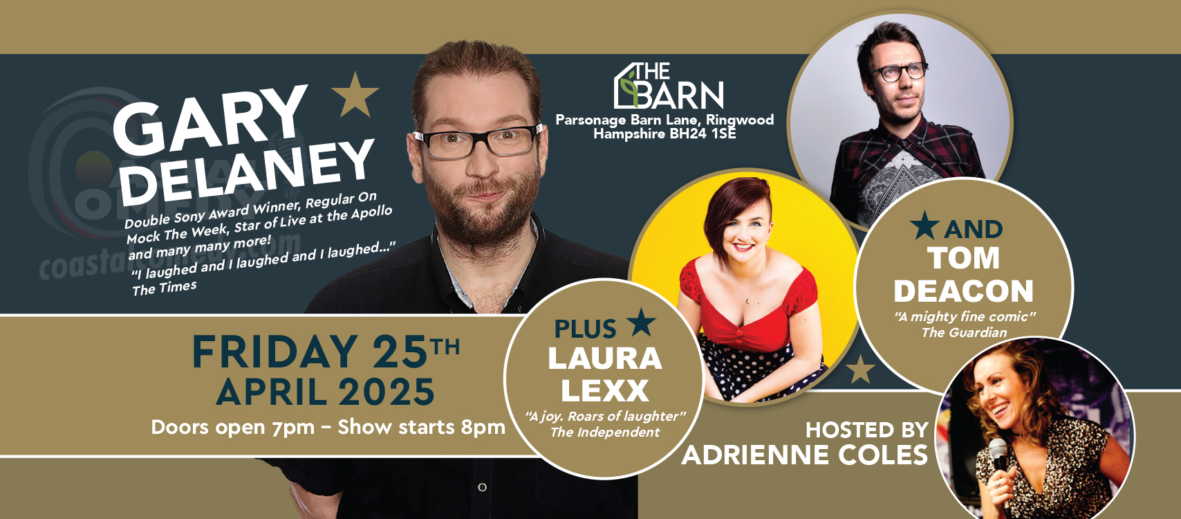 gary delaney. laura lexx, comedy, comedy club, standup, coastal comedy, 